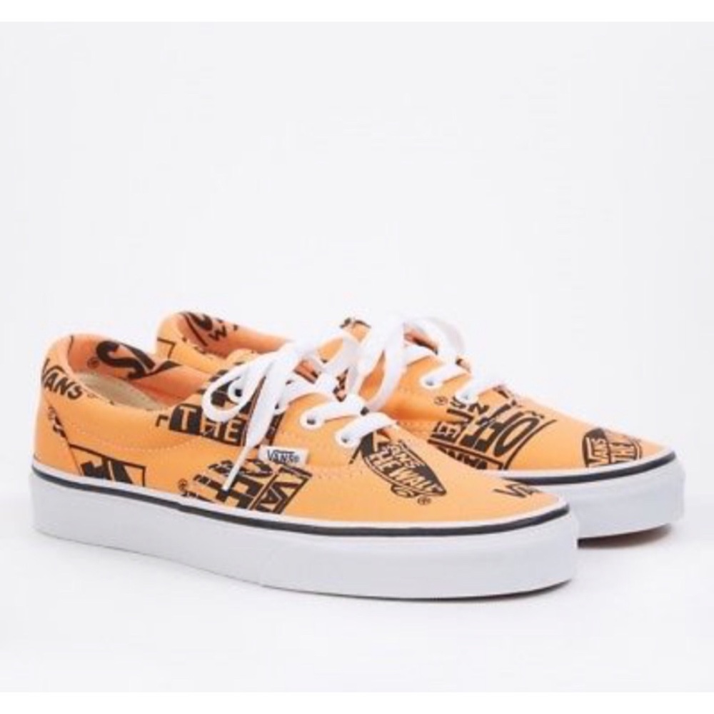 Vans Era Logo Tangerine & Black Skates Shoes - Picture 2 of 8
